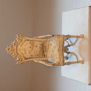 Vintage Artisan Miniature Dollhouse Bespaq Bourbon Louis Style Painted Arm Chair